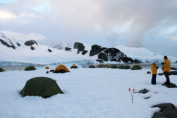 camping in Antarctica