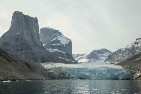 Ship cruising through Sam Ford Fjord, Baffin Island in the Canadian High Arctic - Photo by Acacia Johnson
